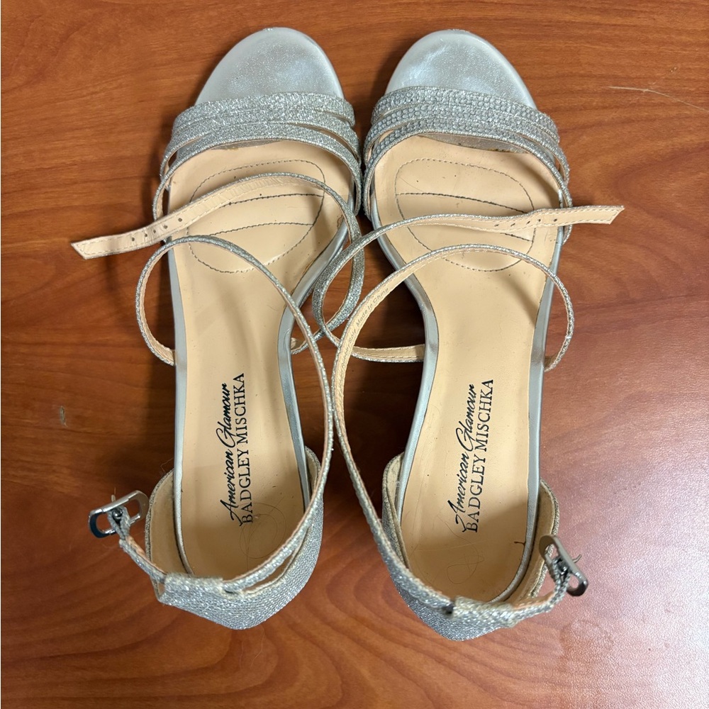 Women's Silver Strap Heels Size 7.5